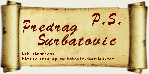 Predrag Šurbatović vizit kartica